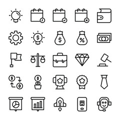 Business 1 Icons Outline Style for Any Purpose