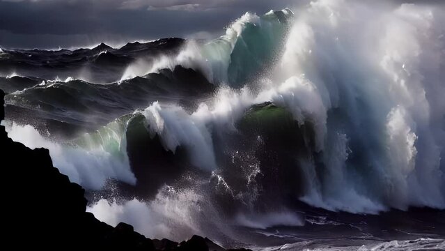 Massive wave in the ocean aerial view

Large heavy wave breaking onto a shallow reef,Slow motion, cinematic view, slow motion, 2023

