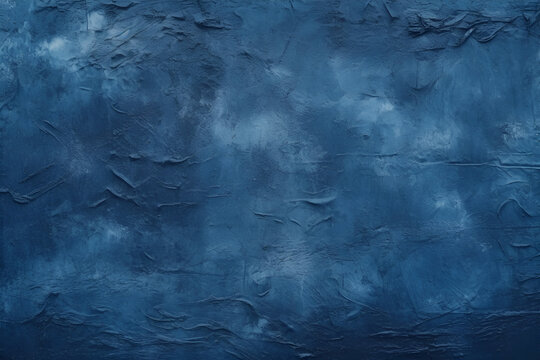 Blue decorative venetian plaster for background. Texture. AI generation