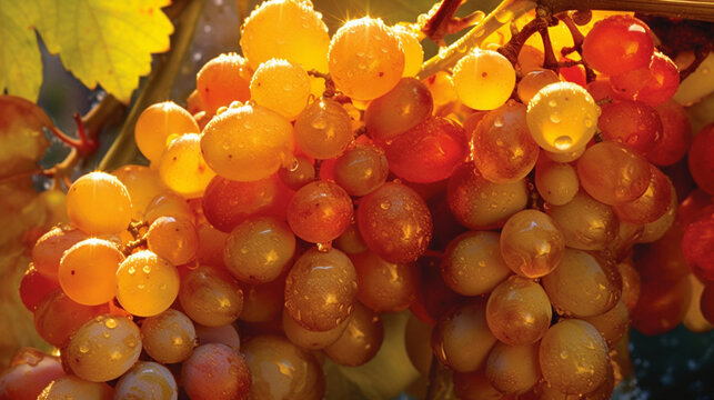 grapes and apples HD 8K wallpaper Stock Photographic Image

