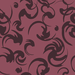 手書き風_旋回模様_水色　ループ　 パターン ベクター