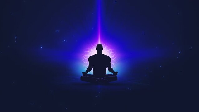 Meditative lotus pose in yoga