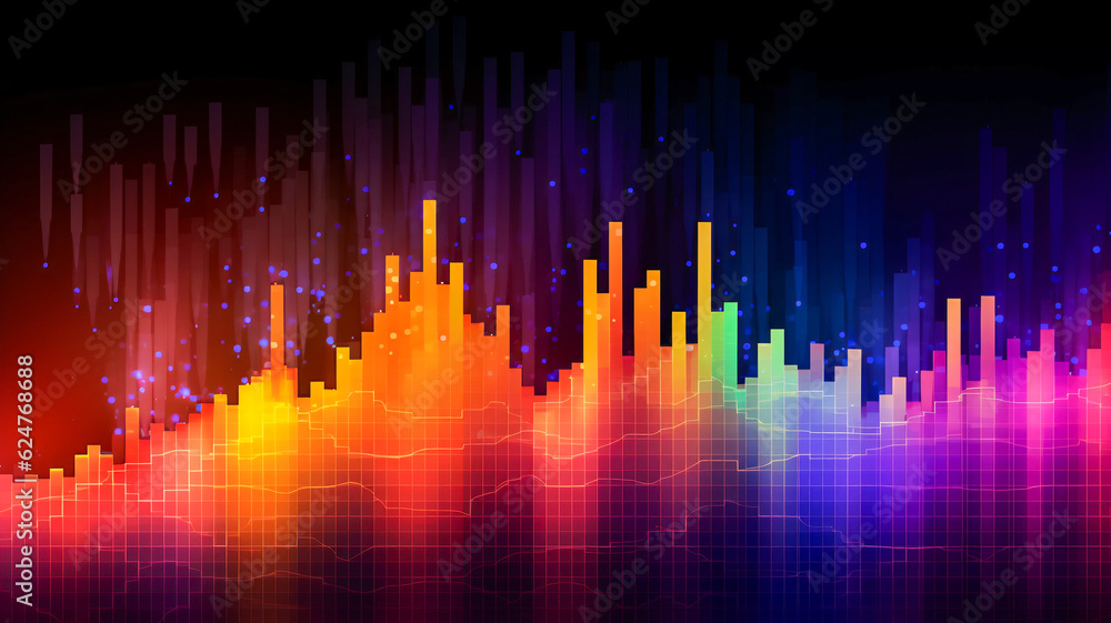 Poster vibrant line graph visualization generated by ai