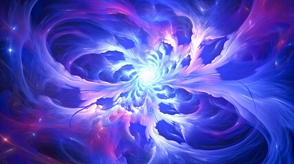 Obraz premium Stunning Purple and Blue Flower with Starry Background - Enhanced by Generative AI