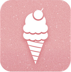 Rose Gold Ice Cream With Cherry Icon