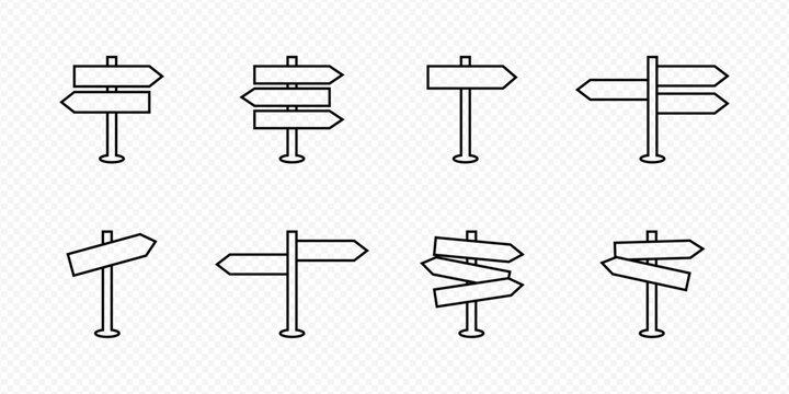 Vector isolated Signpost icon set