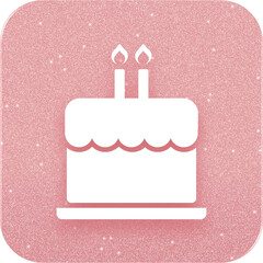 Rose Gold Birthday Cake Icon