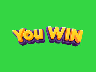 You Win 3D text effect title