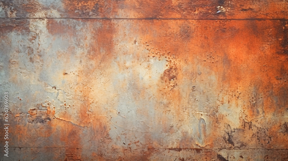 Poster rusty metal surface with rust and rusted paint - enhanced by generative ai