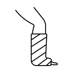 Broken leg vector icon on white background. health concept.leg health related vector.
