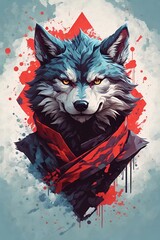 artistic wolf portrait 