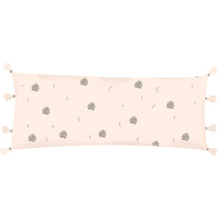 long couch pillow with leaf pattern