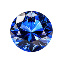 Sapphire gem isolated on transparent background. Generative AI