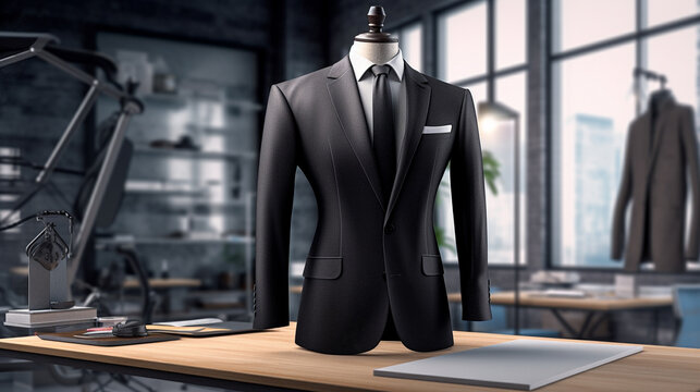 mannequin dressed in suit HD 8K wallpaper Stock Photographic Image
