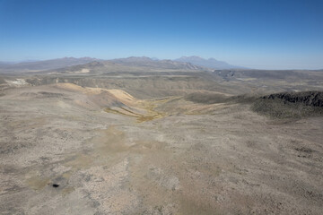 Aerial view of the Colca canyon in Arequipa