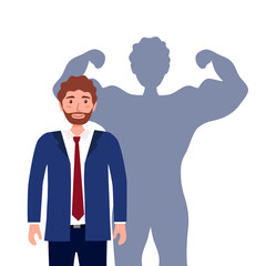 Self confidence businessman concept vector illustration on white background.