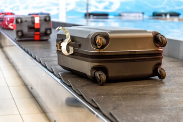baggage at the baggage claim at an airport