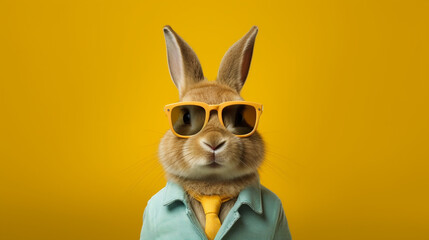 Generative AI, Cool Bunny Vibes: A Rabbit Sporting Sunglasses