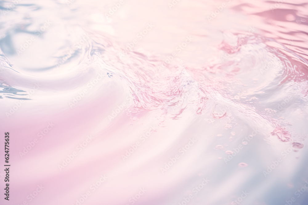 Poster mesmerizing ocean wave with pink and blue background - enhanced by generative ai