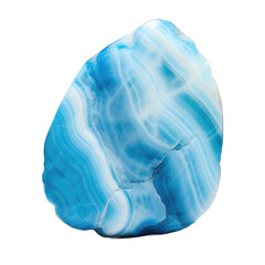 Blue Larimar gem isolated on transparent background. Generative AI