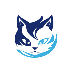 Naklejka premium Cat logo, cat silhouette, isolated on white background, vector illustration.
