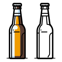 Mug of beer with foam, isolated on white background, vector illustration