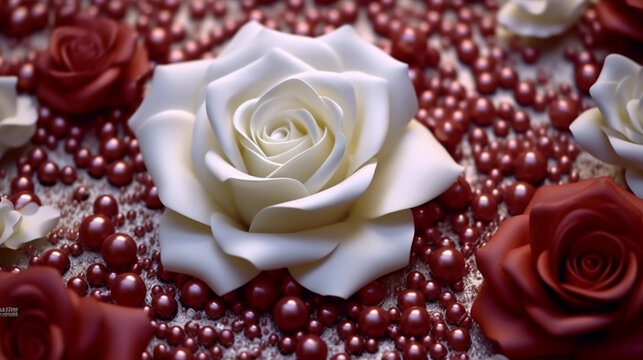 red rose HD 8K wallpaper Stock Photographic Image
