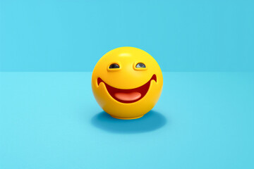 Fototapeta premium Cheerful Yellow Smiley Face with a Big Smile - Generative AI
