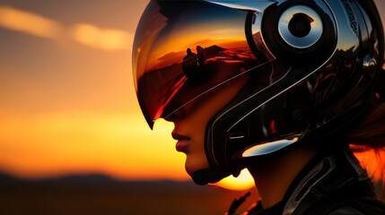 Cyberpunk Rider: The Bold Style of Women Wearing Motorcycle Helmets