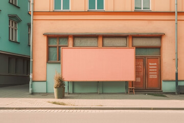 Street Billboard in Front of Building - Generative AI