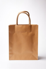 Paper bag on white background. AI generated