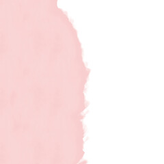 Obraz premium Simple Abstract Layout with Light Pink Watercolor Border. No Background. Pastel Pink Irregular Border Made of Watercolor Paint. Bright Geometric Print with Copy Space. No text. 