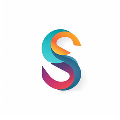 Generic flat illustration colorful logo design with letter s