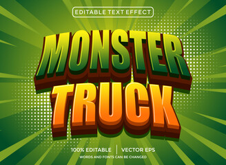Monster truck 3D editable text effect © Mean Design