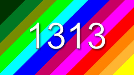 1313 colorful rainbow background year number