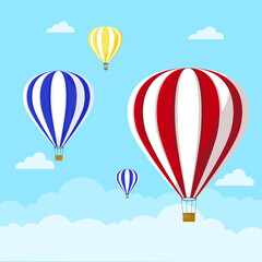 hot air balloon in the blue sky