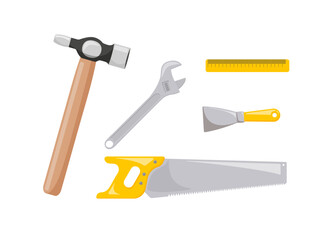 Vector illustration of tools. A set of working tools. Vector illustration