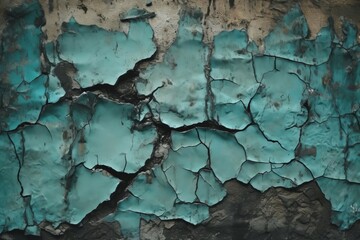 Teal & Black Cracked Texture AI Generated
