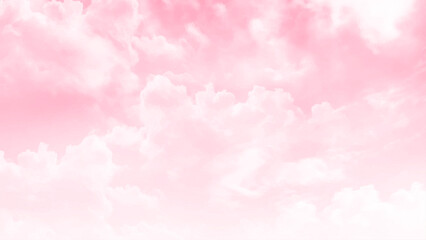 Beautiful white cloud on pink sky background. Abstract color of clouds and sky on pink in sunshine for texture background.