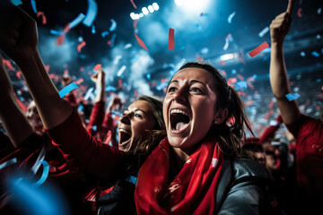 Turkish football fans celebrating a victory   - obrazy, fototapety, plakaty