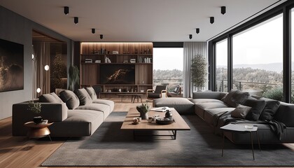 Modern living room, generative AI