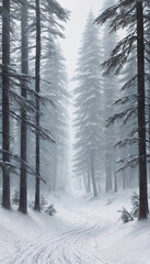Fototapeta na wymiar Winter landscape, generative AI