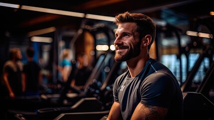 Photoshoot of a person working out at a gym with a wide copyspace for fitness class schedules or personal training offers.