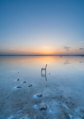 Turkey's second greatest the salt lake  and its photos taken at sunset with reflection and colorful clouds