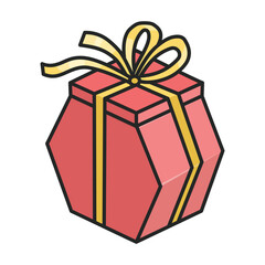 Gift box vector icon.Color vector icon isolated on white background gift box.