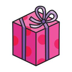 Gift box vector icon.Color vector icon isolated on white background gift box.