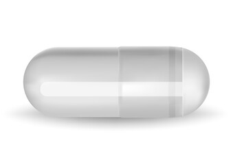 Medical white Pill. Vector realistic illustration