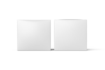 White Square Box Packaging  Mockup on White Background
