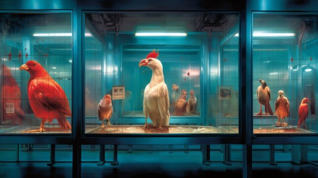 Caged Animals in an experimental laboratory Generative AI