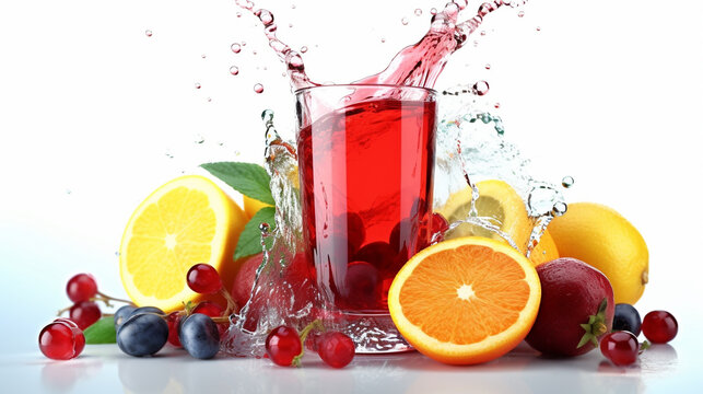 fruit juice splash HD 8K wallpaper Stock Photographic Image
